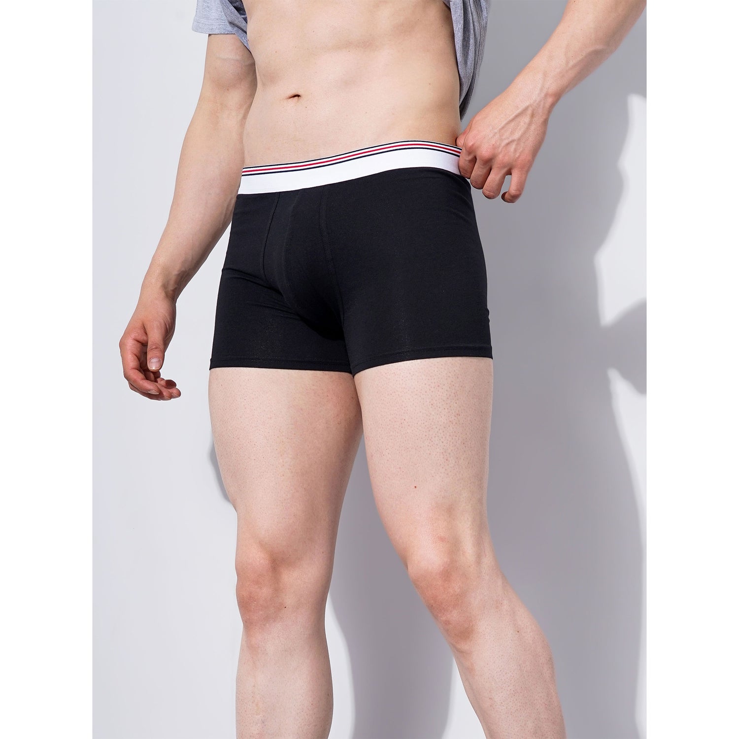 Celio Stretch Cotton Blend Solid Black Knitted Boxer (MIKE)