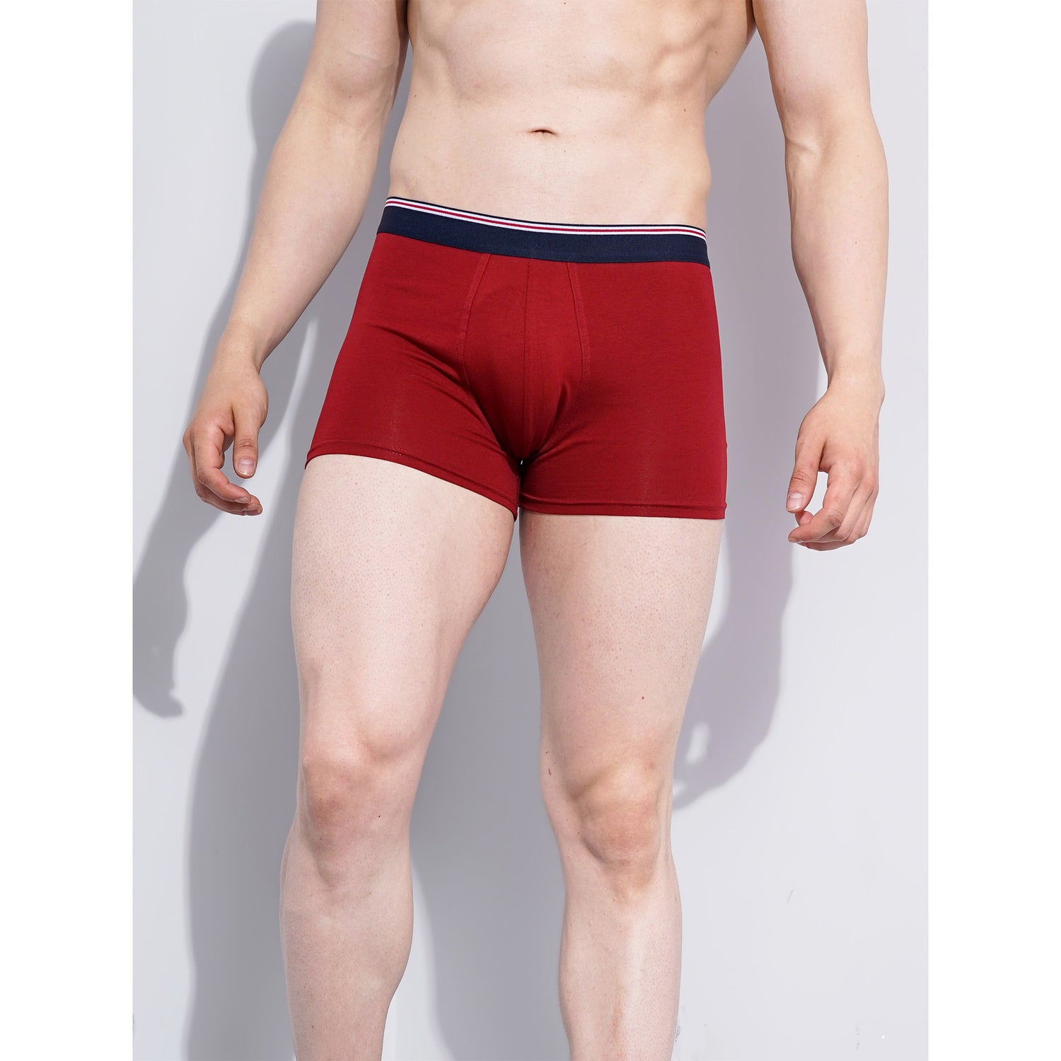 Celio Stretch Cotton Blend Solid Burgundy Knitted Boxer (MIKE)