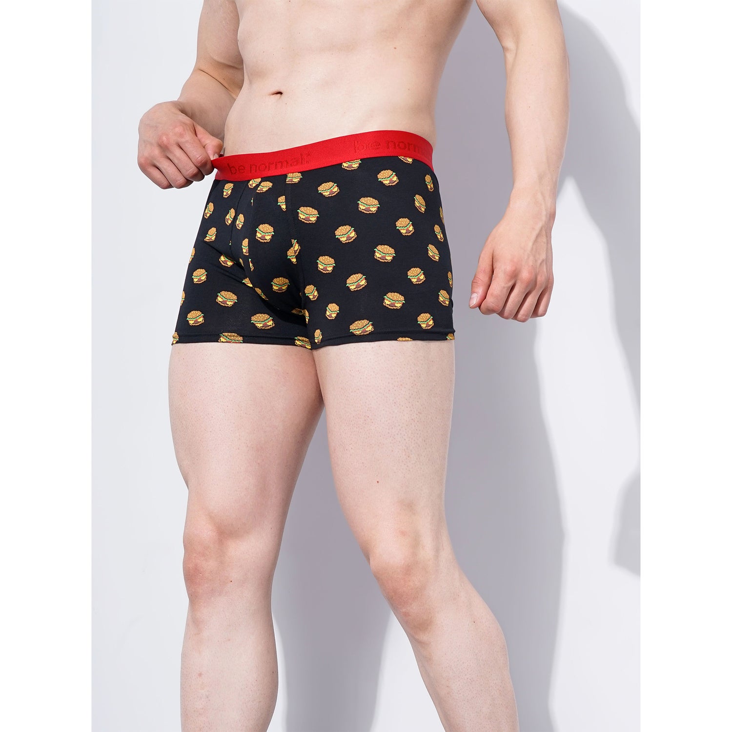 Celio Stretch Cotton Blend Printed Black Knitted Boxer (FIBURGPIX)