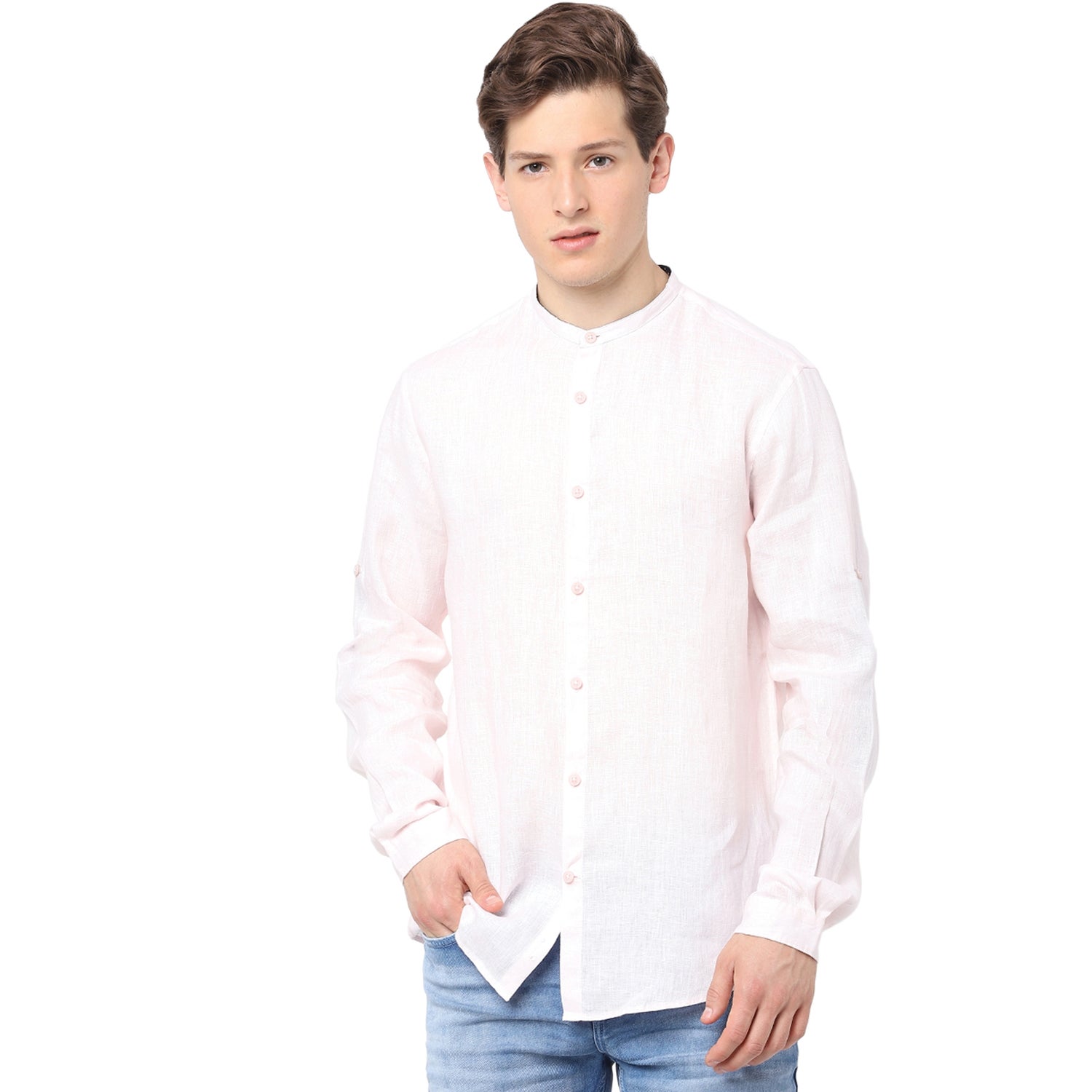 Old Pink Solid Regular Fit Casual Shirt (BATAMAOI)