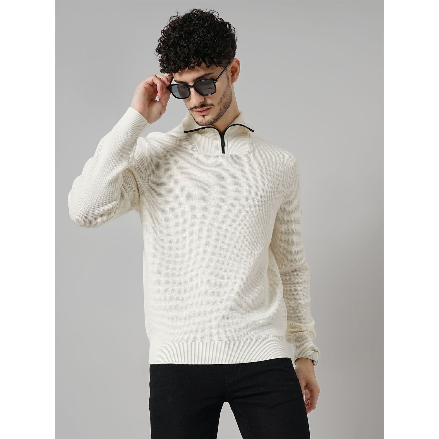 Solid Off White Full Chamonix Sweatshirt (LFECHAMK12)
