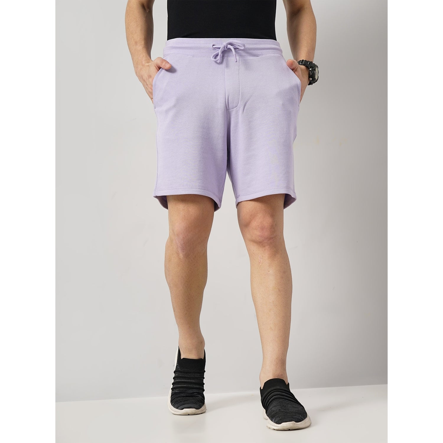 Solid Lavender Cotton Shorts (TOSHORT)