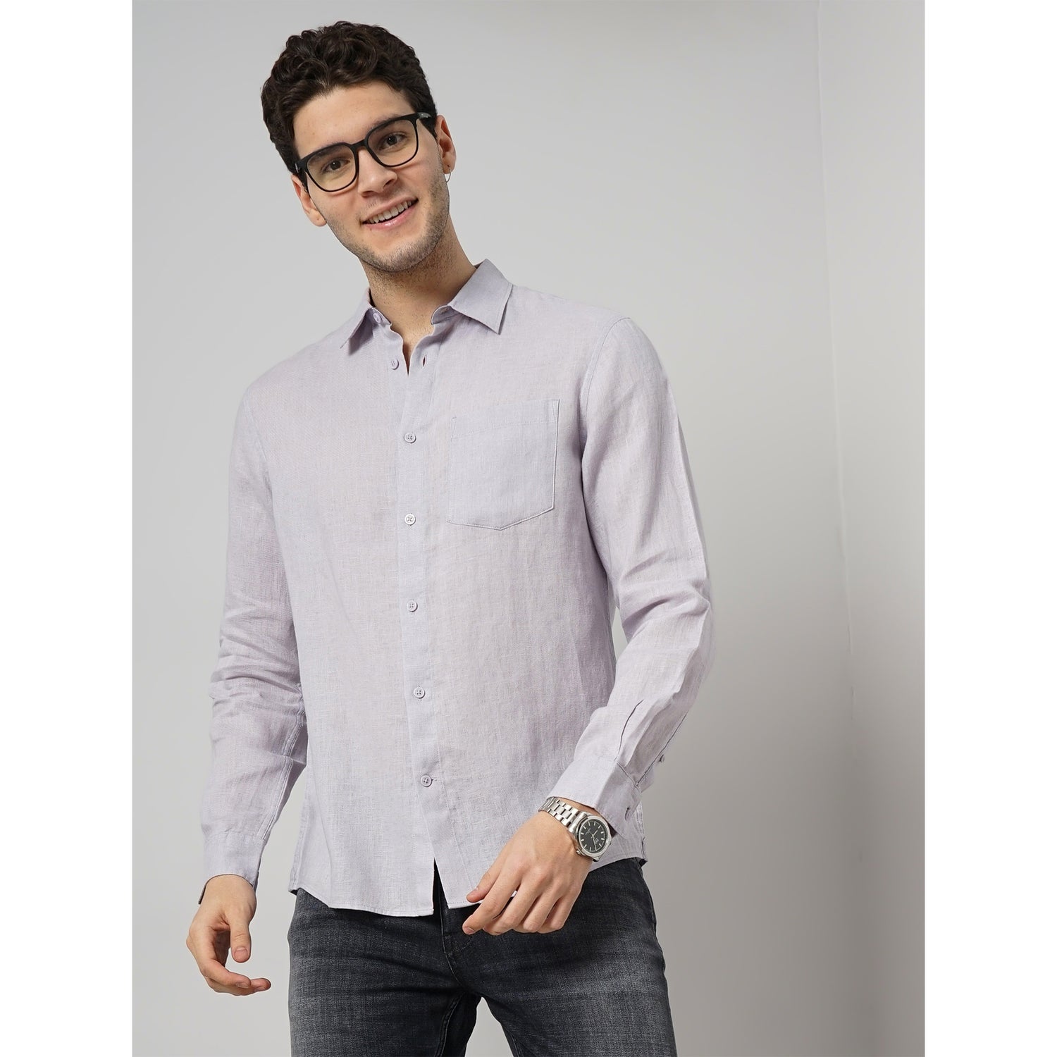 Men Parme Solid Regular Fit Linen Casual Shirt (GATALIN)