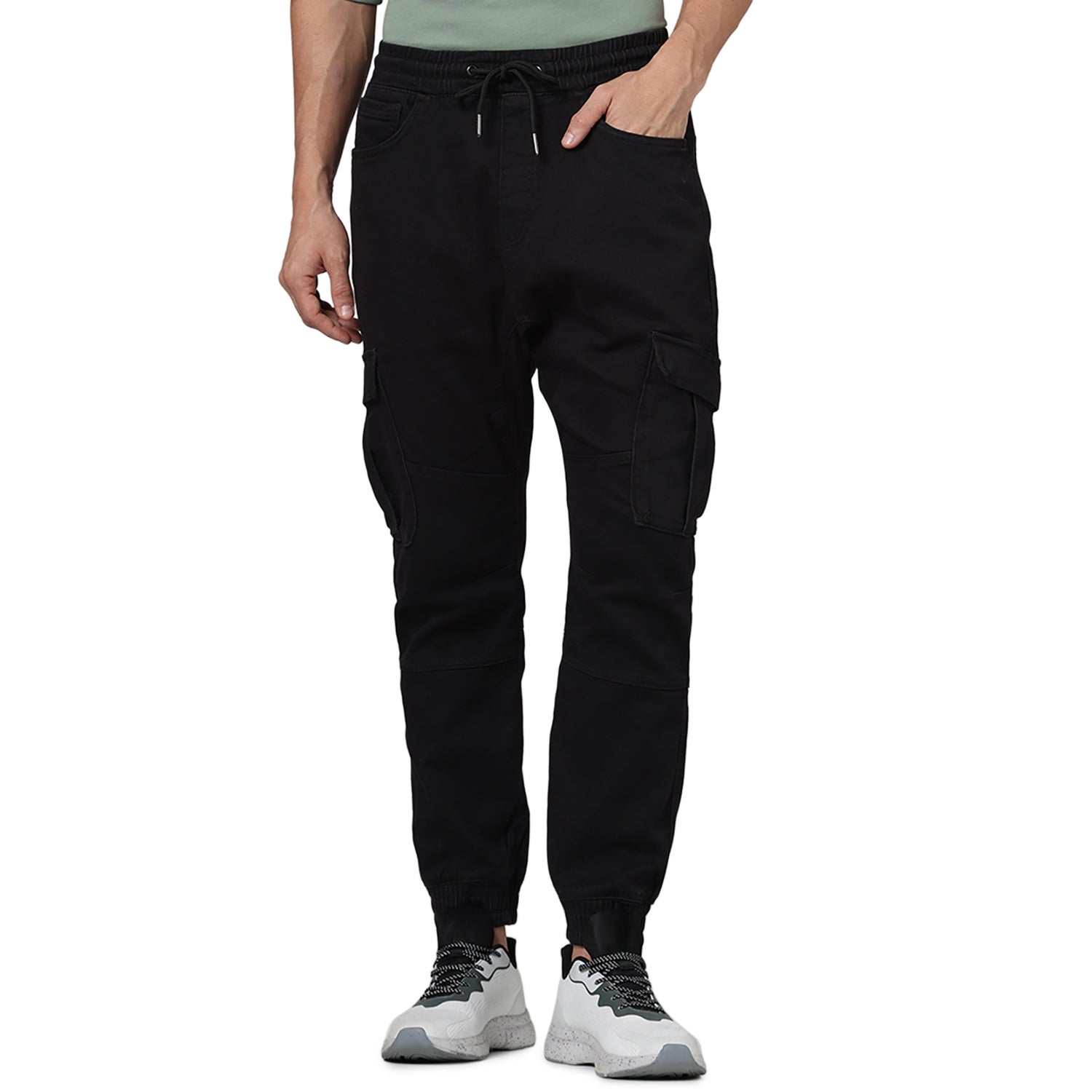 Men Black Solid Relaxed Fit Cotton Jeans (COKIT4JEANS)