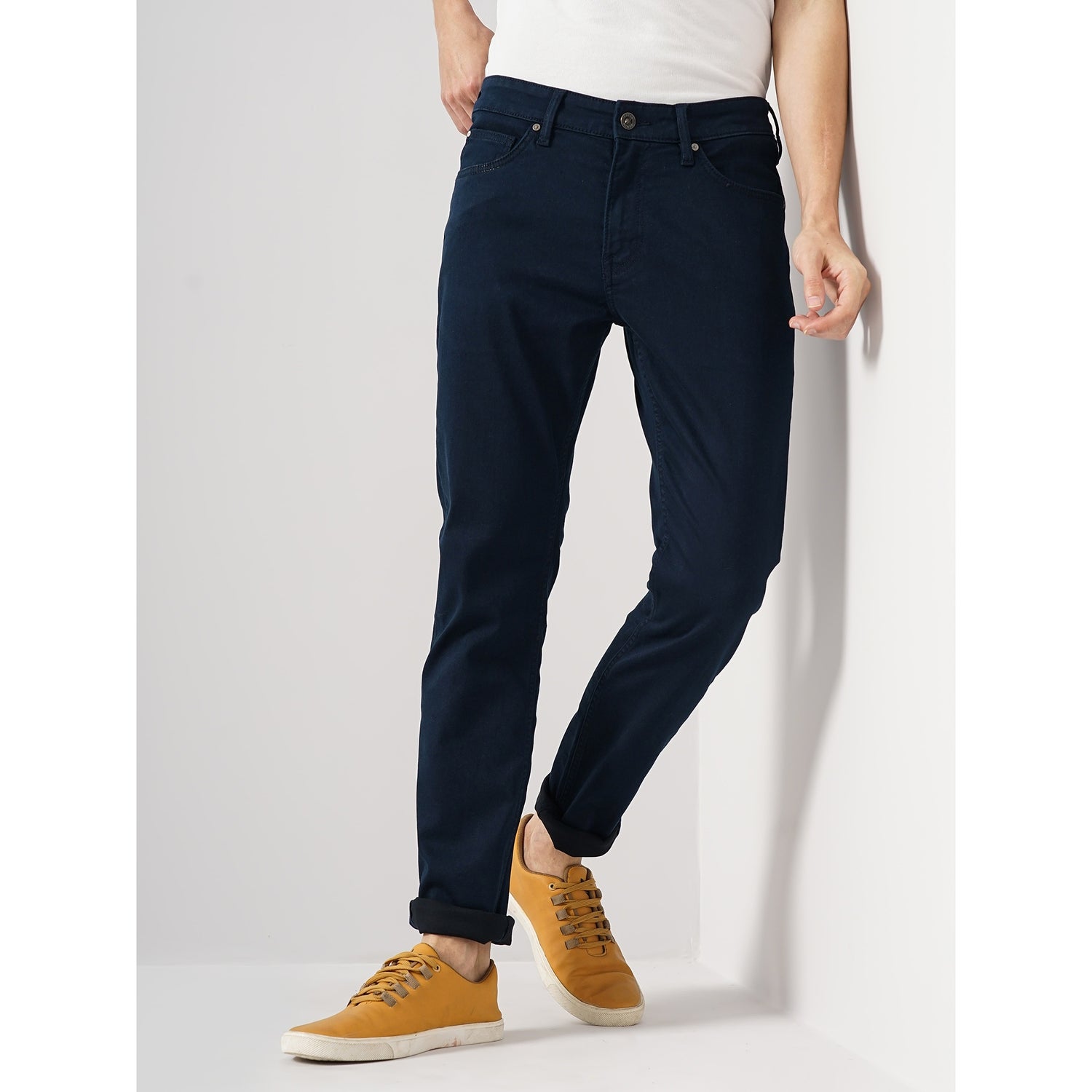 Men Blue Solid Slim Fit Cotton Innovation - Stay Jeans (GOSTAY25)