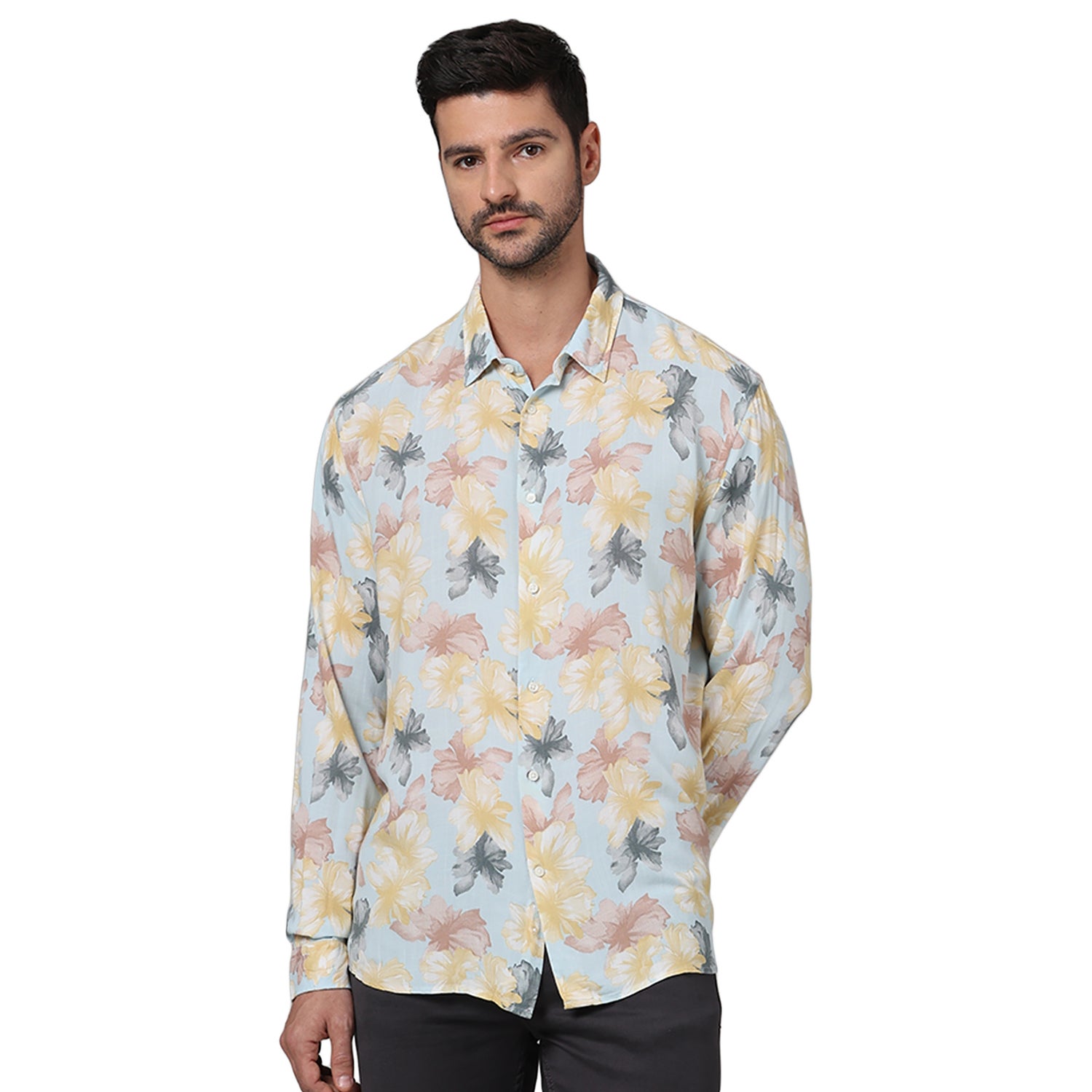 Men Multi Spread Collar Printed Regular Fit Viscose Rayon Soft Touch Casual Shirt (GAVISLUBFLO)