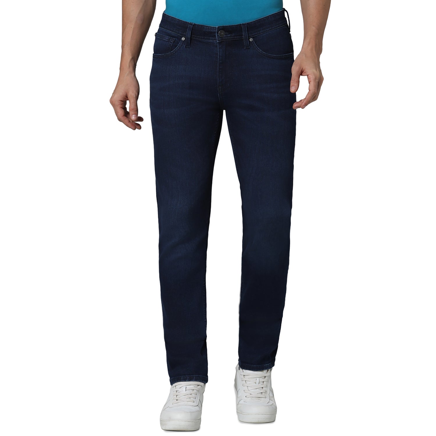 Men Blue Solid Slim Fit Cotton Innovation - Power Stretch Jeans (GOPOWER)