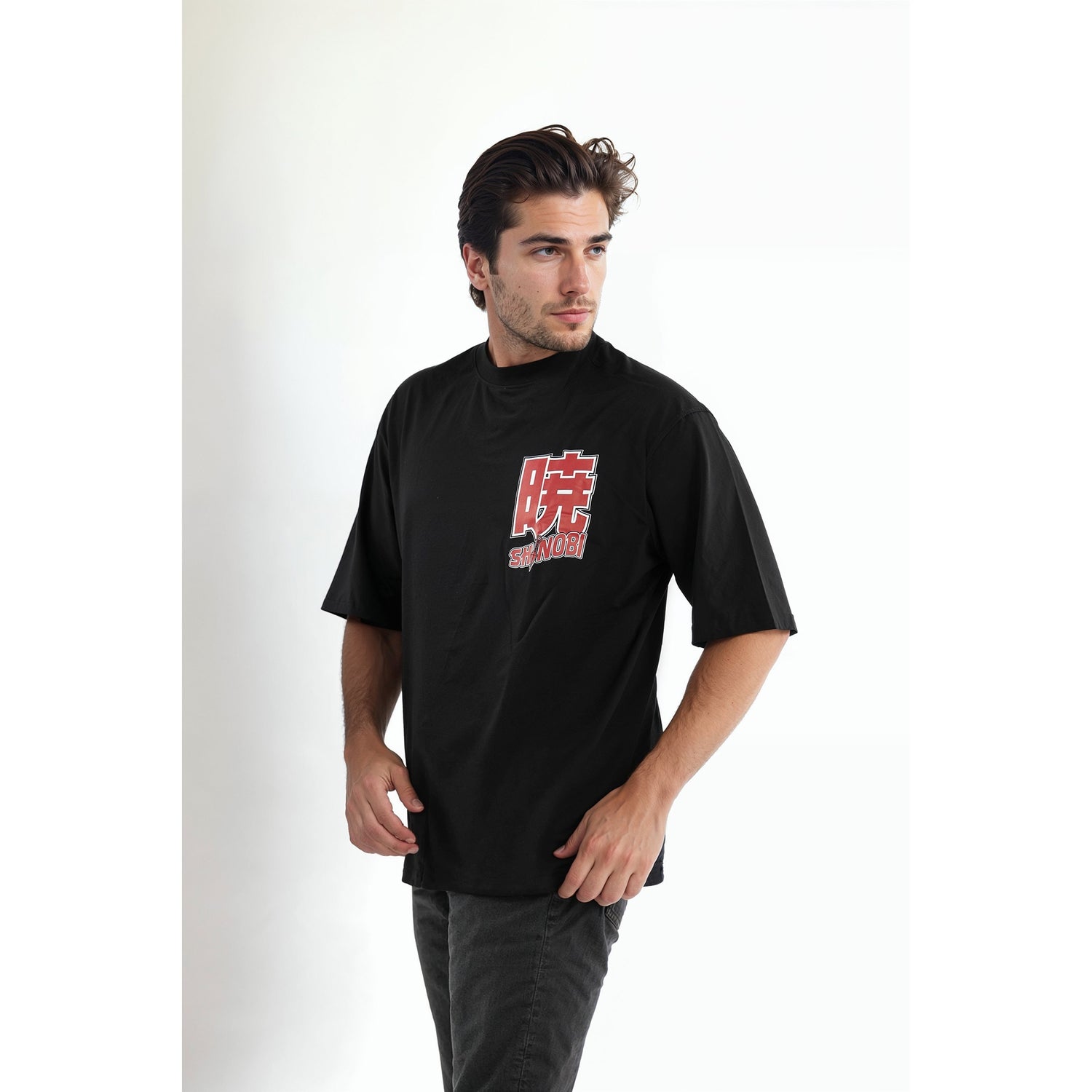 AKATSUKI - Black Printed Cotton T- Shirt (LJEAKAIN)