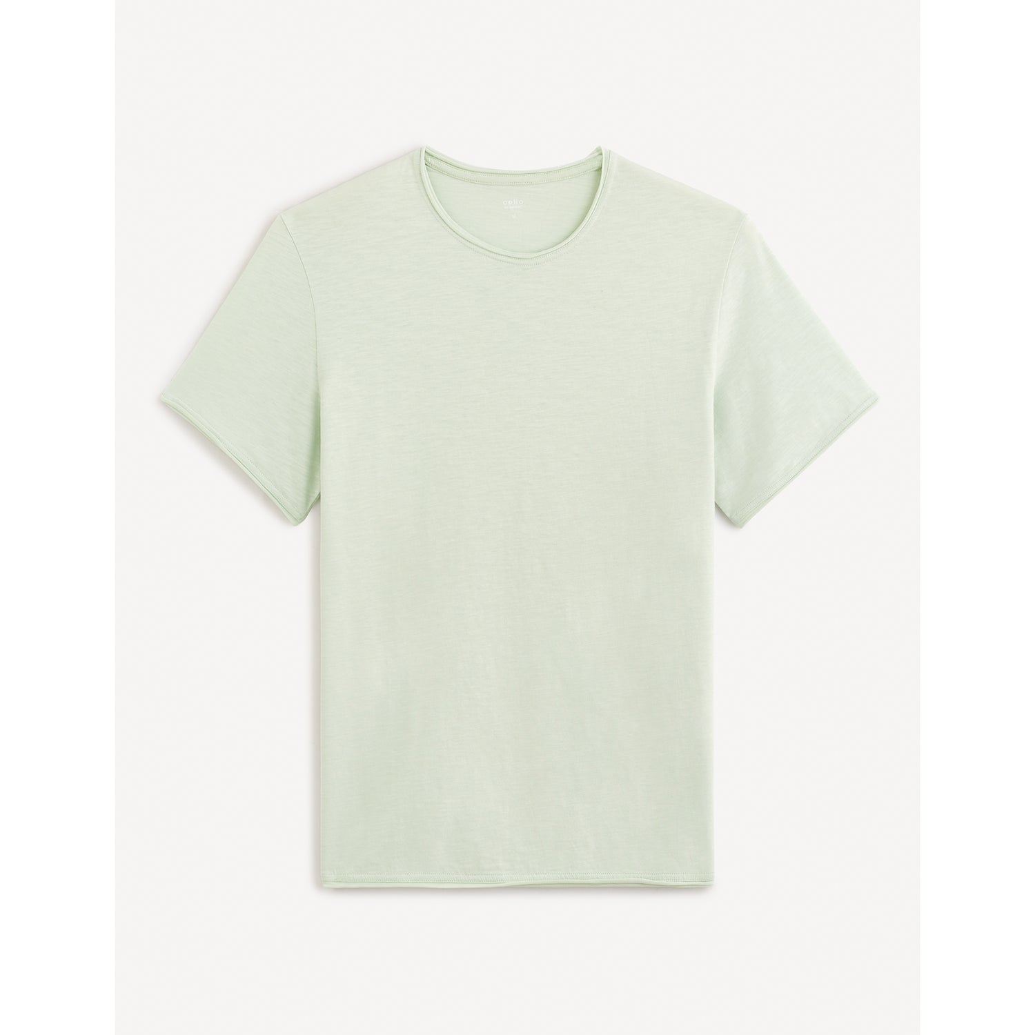 Men Green Round Neck Solid Regular Fit BLENDED Short Sleeves Tshirt (GEROULE)