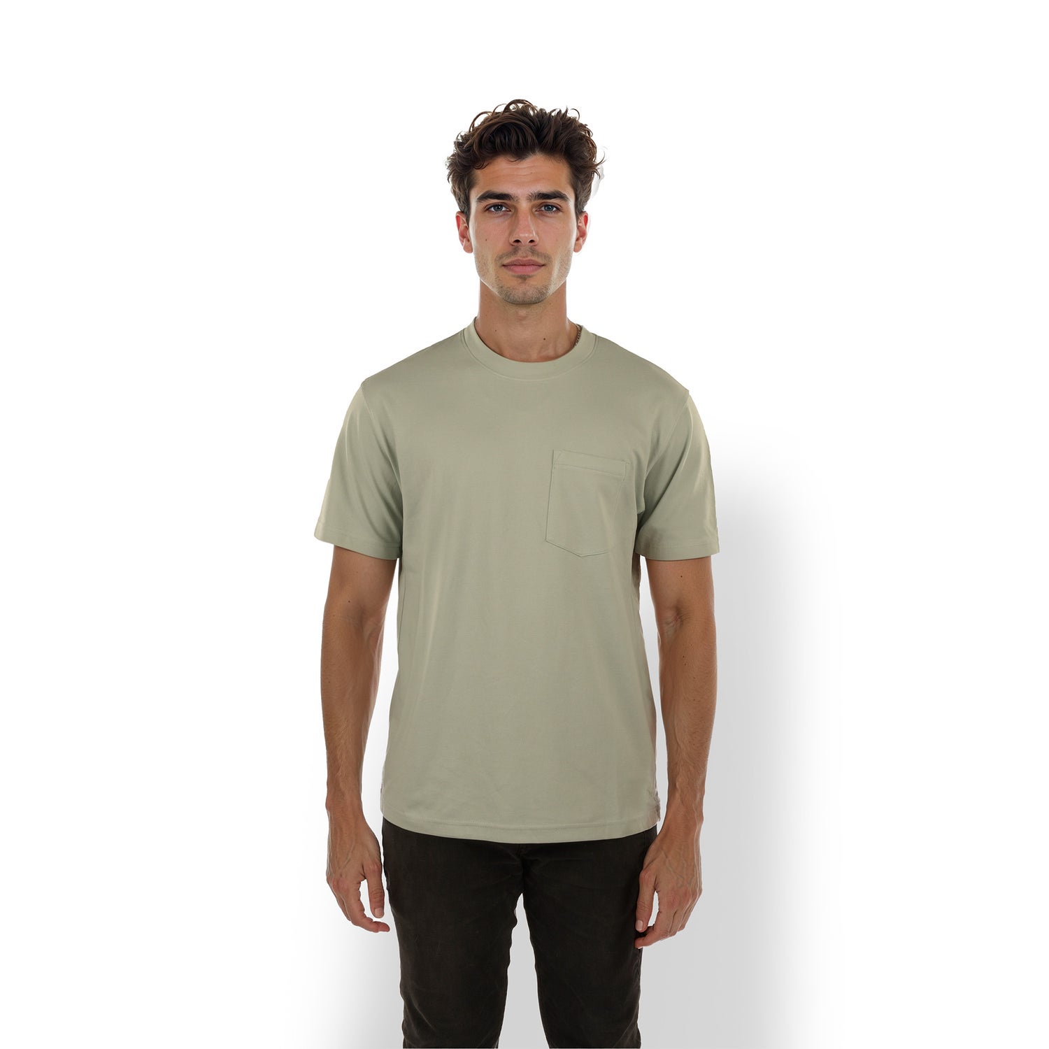Men Green Round Neck Solid Regular Fit Cotton Casual Tshirts (JECOOLBOX)