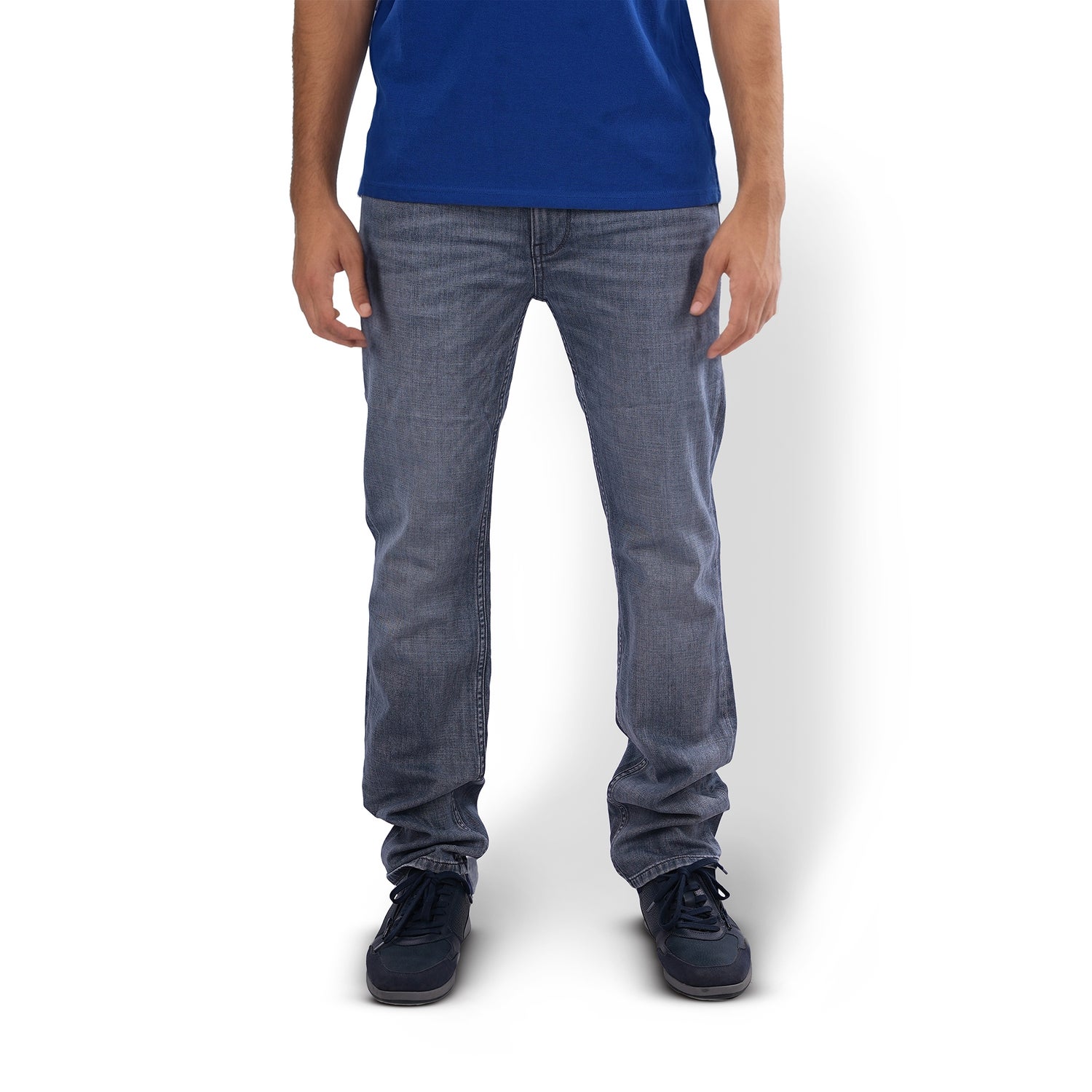 Men Grey Solid Slim Fit Cotton Innovation Jeans (JOSOFT)