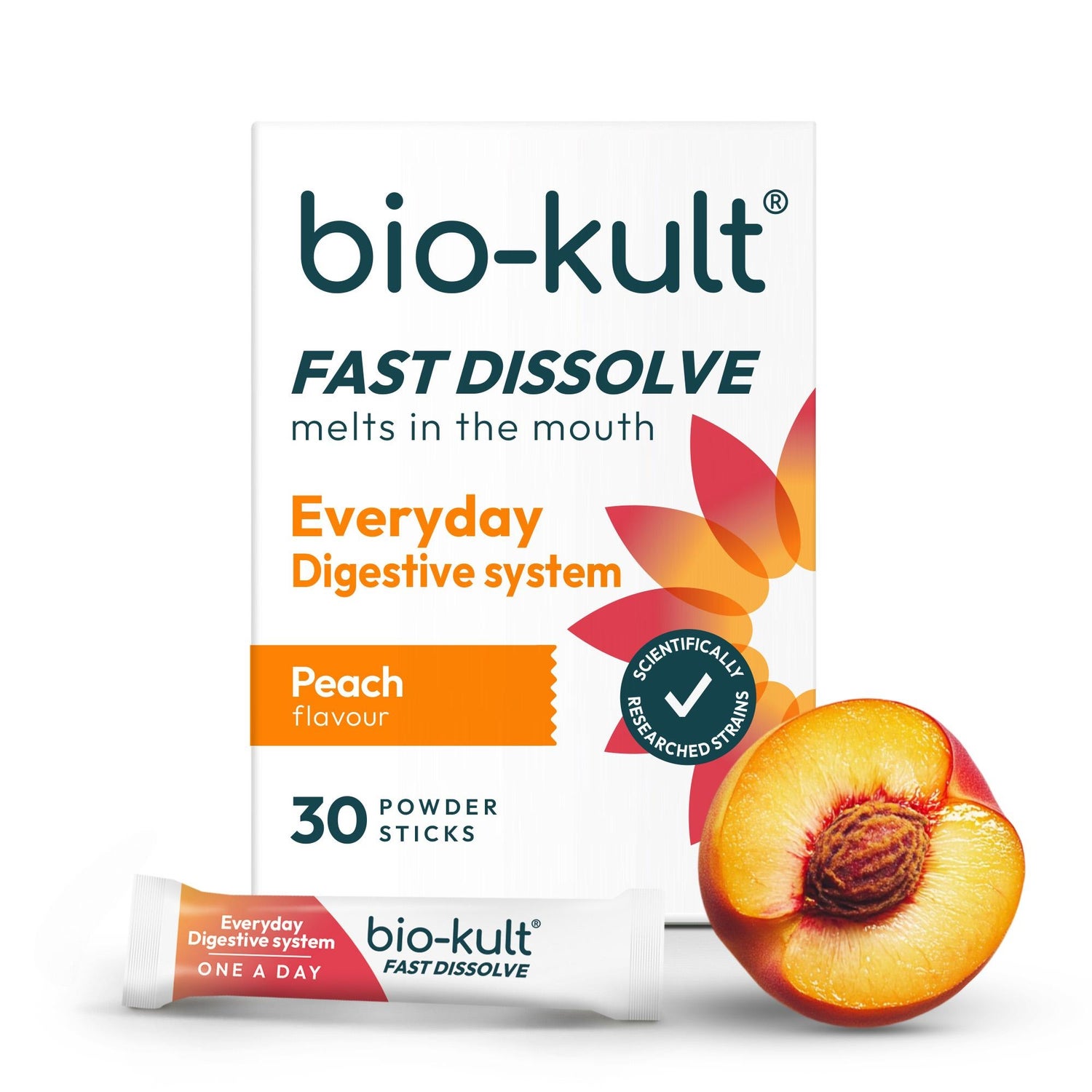 Bio-Kult Everyday Fast Dissolve Live Bacteria Powder Sticks, Peach Flavour