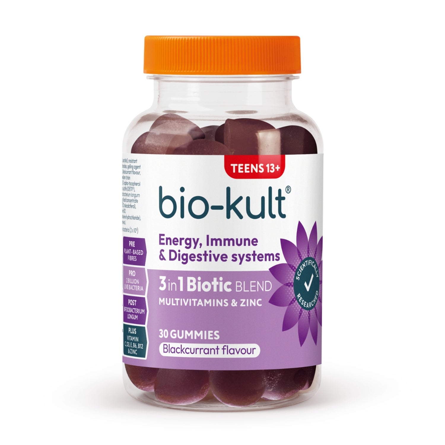  Bio-Kult 3-in-1 Biotic Blend Gummies for Teens, Blackcurrant Flavour