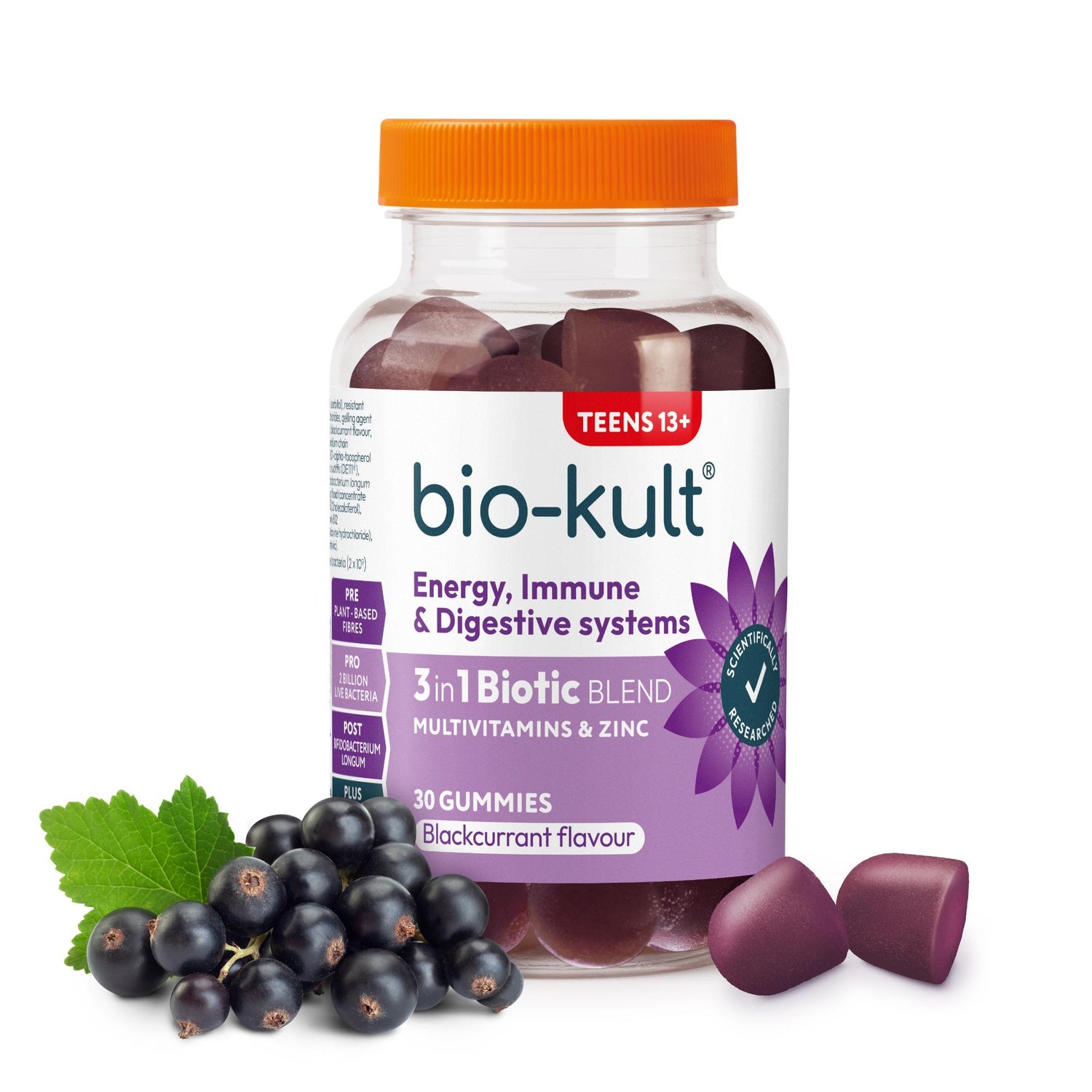  Bio-Kult 3-in-1 Biotic Blend Gummies for Teens, Blackcurrant Flavour