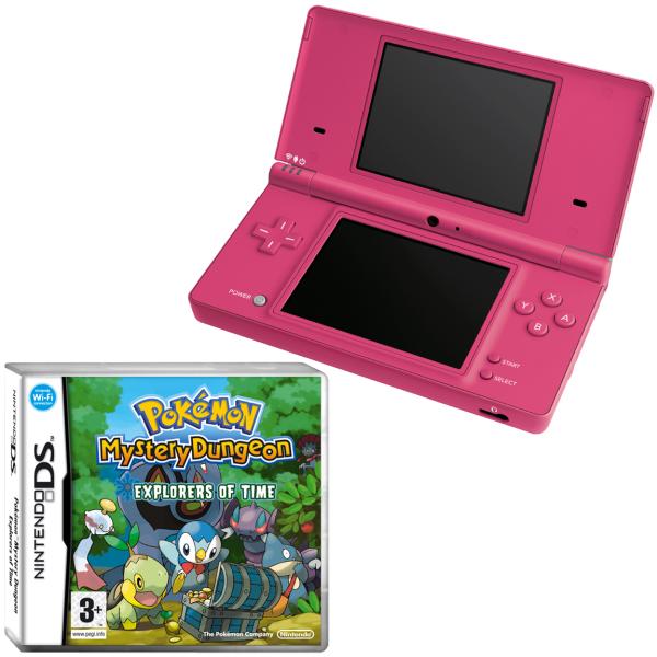 Nintendo DSi (Pink) with Pokémon: Explorers Of Time Games Consoles