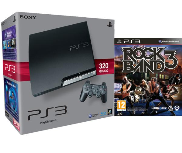 Kør væk Blå bånd Playstation 3 PS3 Slim 320GB Console: Bundle (Includes Rock Band 3) Games  Consoles - Zavvi US