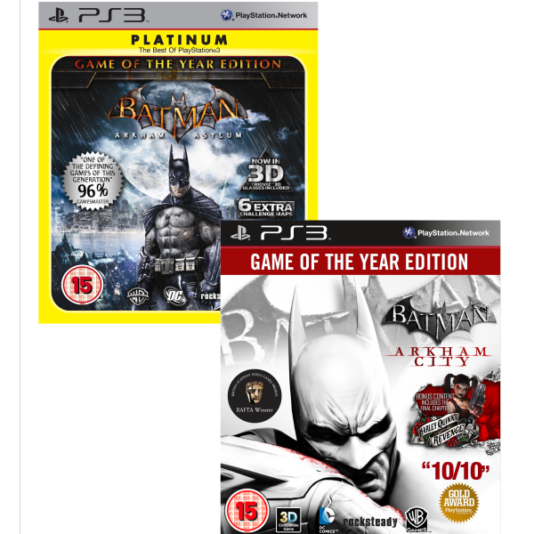Batman Arkham GOTY Bundle: Includes Arkham City and Arkham Asylum PS3 -  Zavvi US