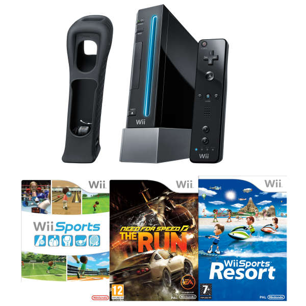 Vrouw samenvoegen Ik heb een contract gemaakt Nintendo Wii Console (Black): Bundle (Including Wii Sports Resort, Wii  Sports, Need For Speed: The Run and Wii RemotePlus) Games Consoles - Zavvi  US