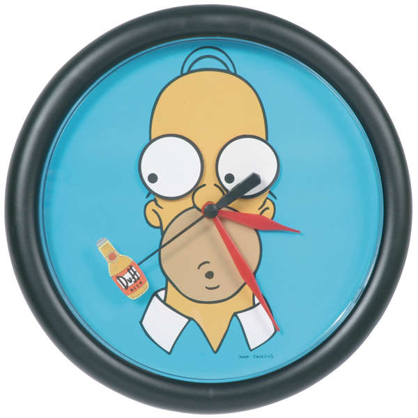 The Simpsons: Rotating Duff Bottle Wall Clock - Homer Gifts
