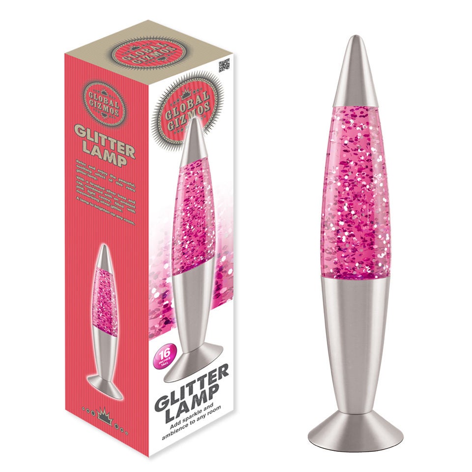 16 Inch Pink Glitter Lamp Traditional Gifts Zavvi US