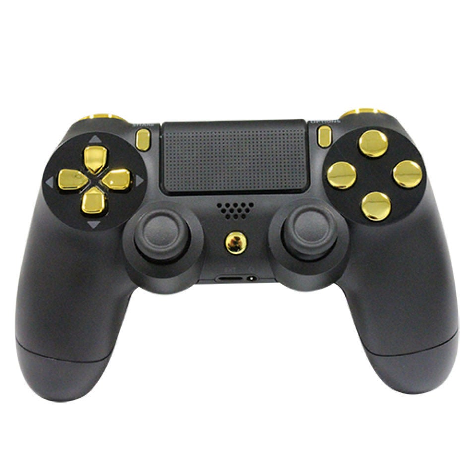 PlayStation DualShock 4 Custom Controller Gold on Matte Black