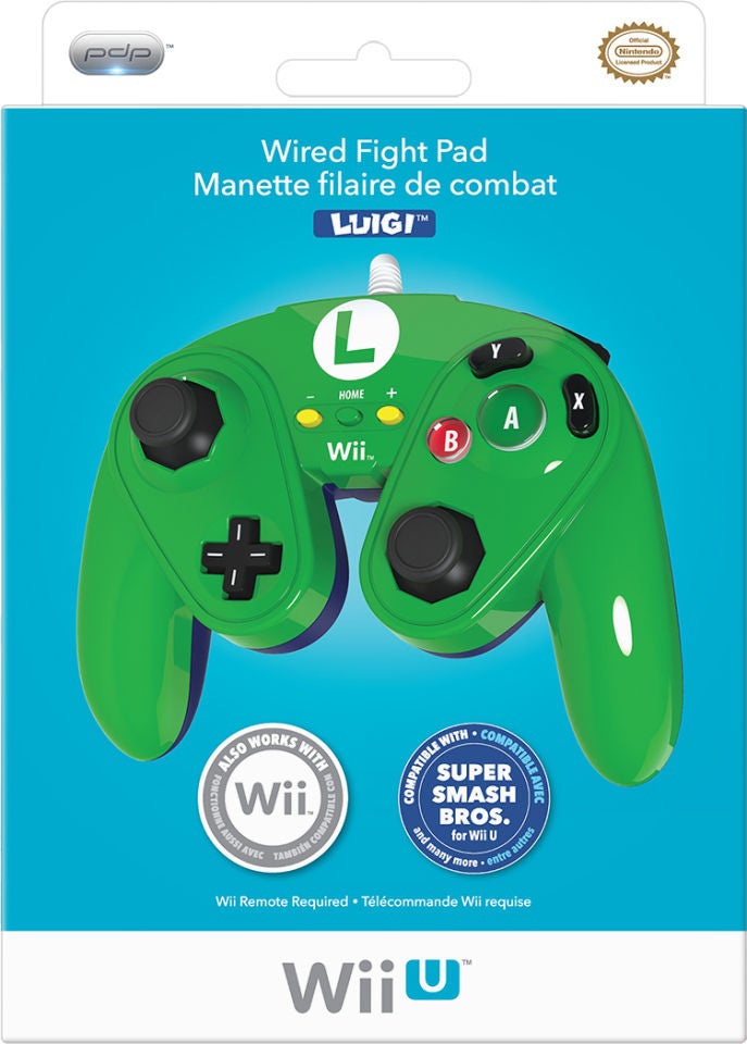 combate pala texto Super Smash Bros Officially Licensed Wired Fight Pad - Luigi Wii U  accessories | Zavvi España