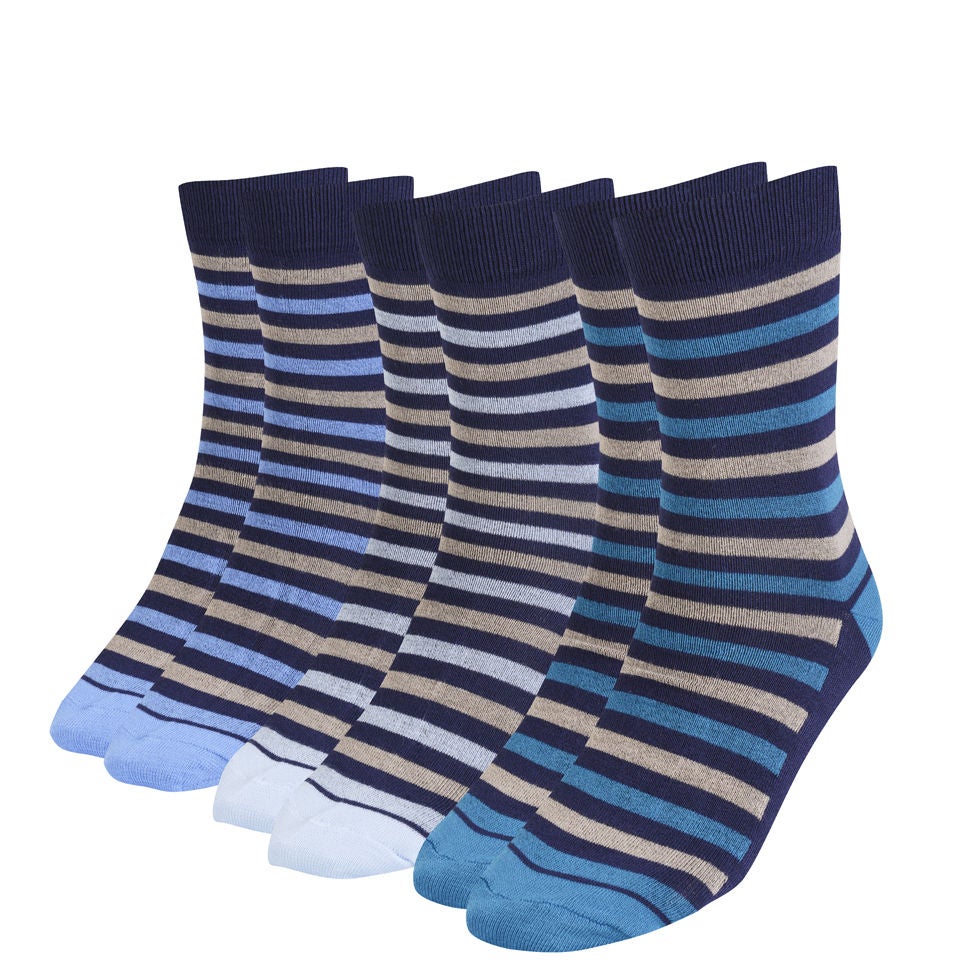 Green Treat Men's 3 Pack Sock Gift Set - Blue - One Size Mens