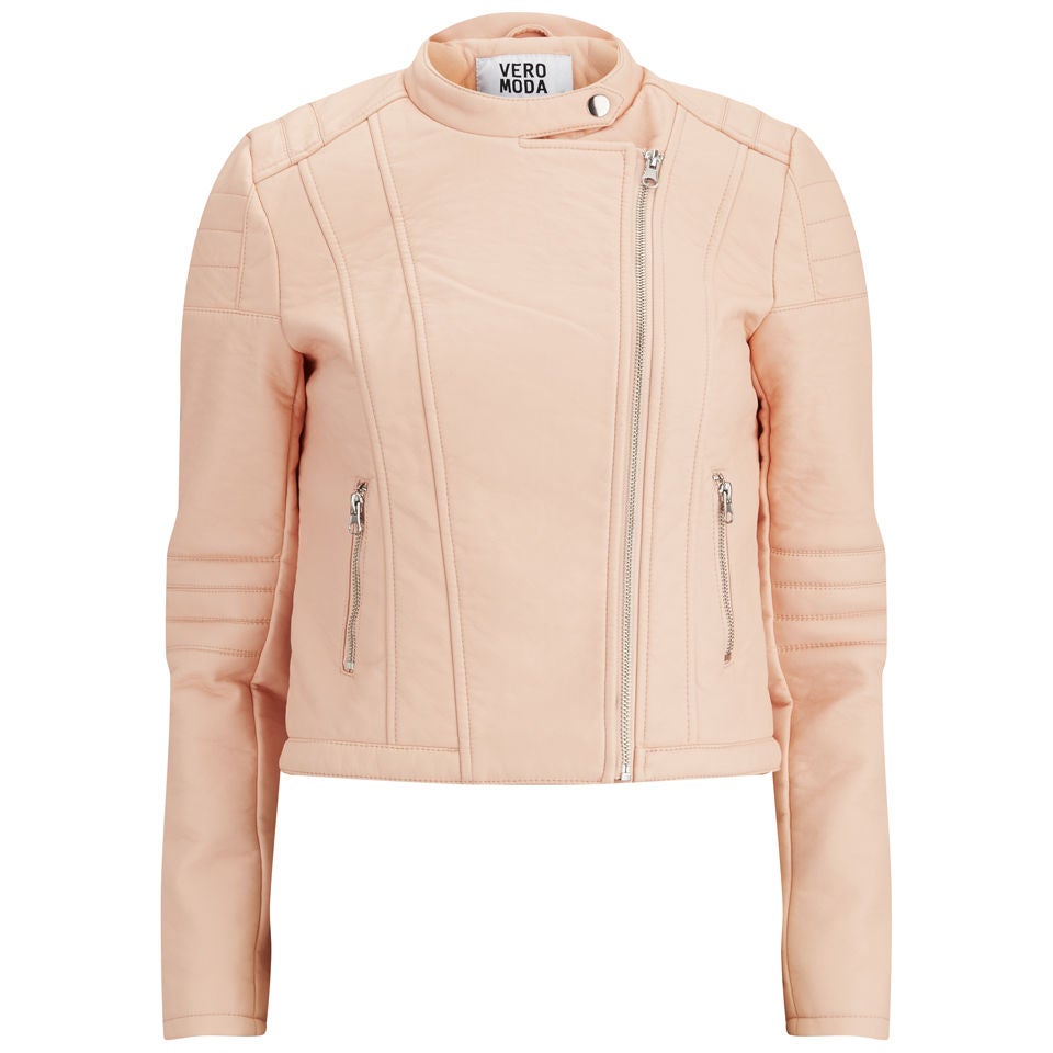 Peach biker jacket top