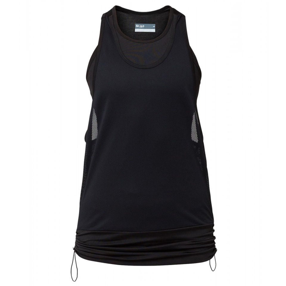 LIJA Women s Running Track Tank Top Black Sports Leisure