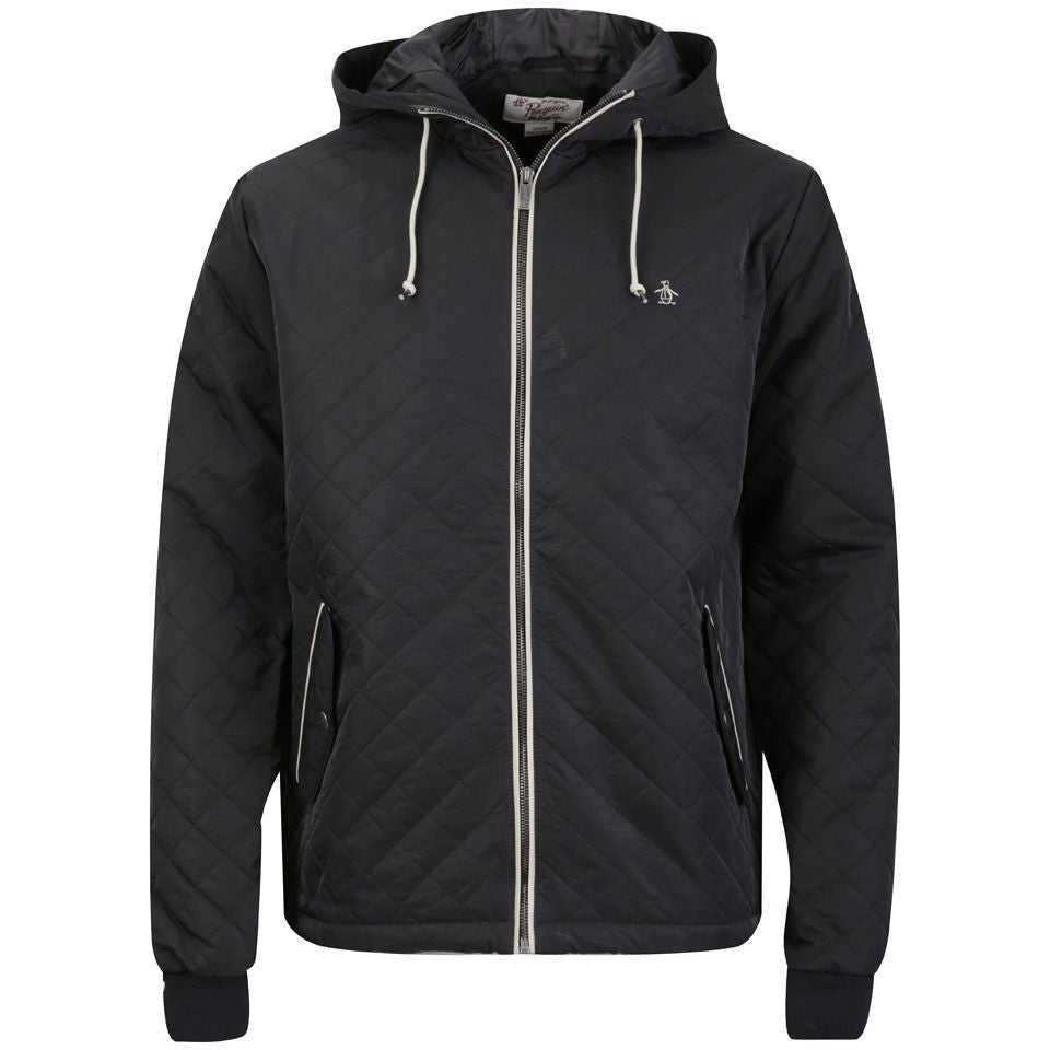 Original Penguin Men s Quilted Hooded Ratner Jacket Black Mens Clothing Zavvi US