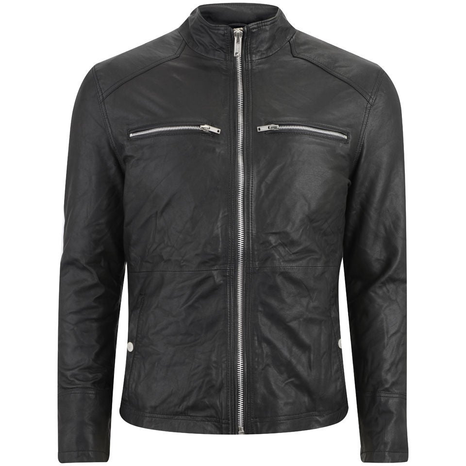 Mens barneys on sale leather jacket