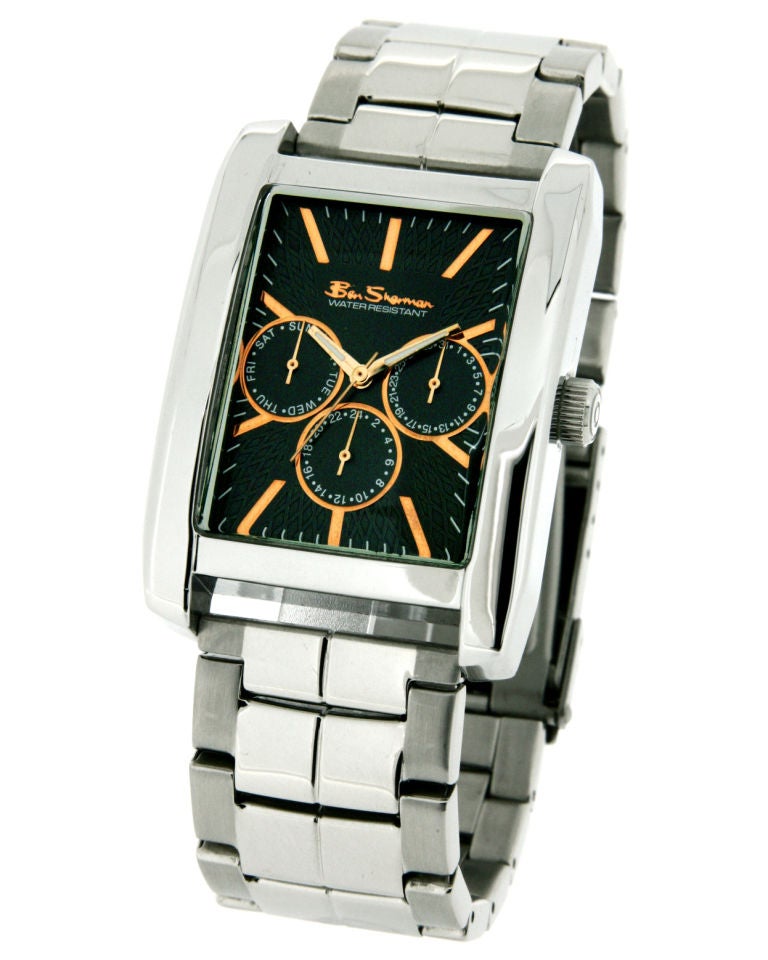 Ben Sherman Ben Sherman Rectangular Multi Dial Chunky Link Watch Clothing Zavvi