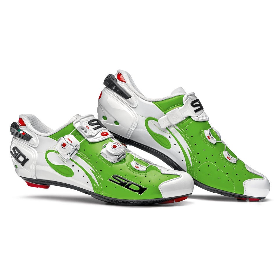 Sidi Wire Carbon Vernice Cycling Shoes White Green ProBikeKit UK