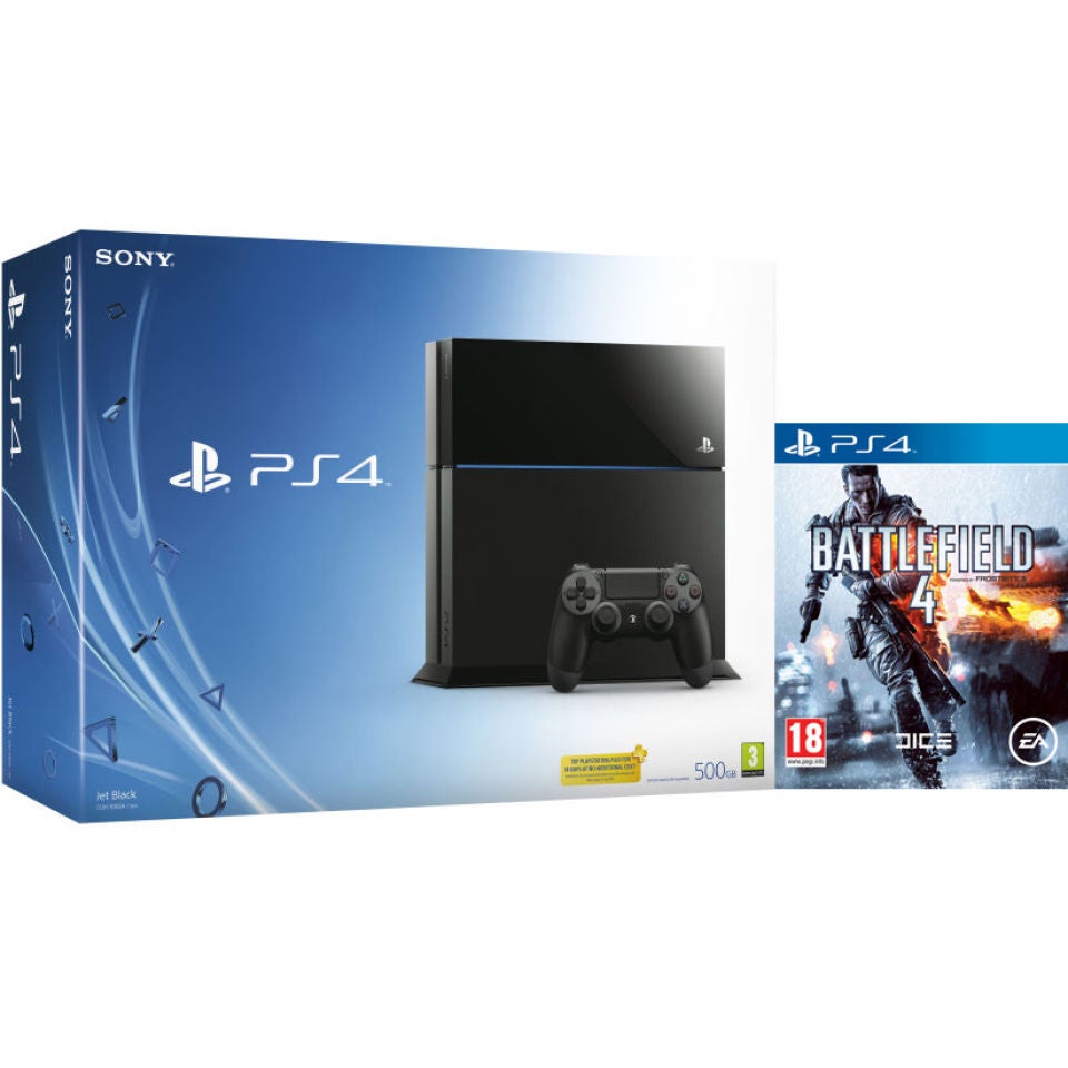 PS4: New Sony PlayStation 4 500GB Console - Includes Battlefield 4 Games  Consoles - Zavvi US