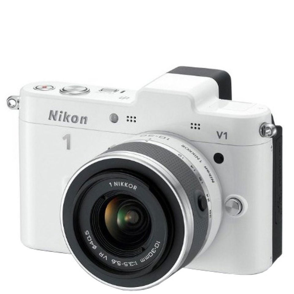 Per oneerlijk cent Nikon 1 V1 Compact System Camera with 10-30mm Lens Kit - White (10.1MP) 3  Inch LCD Electronics - Zavvi US