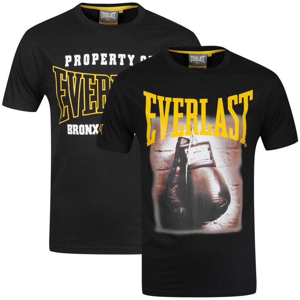vernieuwen Wet en regelgeving Oude tijden Everlast Men's 2 Pack T shirts - Black Mens Clothing - Zavvi UK
