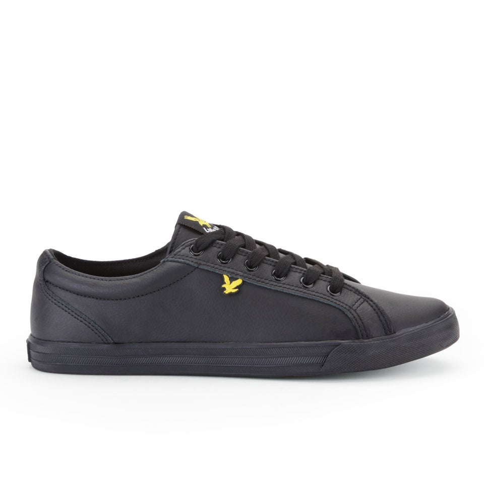 Lyle Scott Men s Halket Leather Trainers Black TheHut