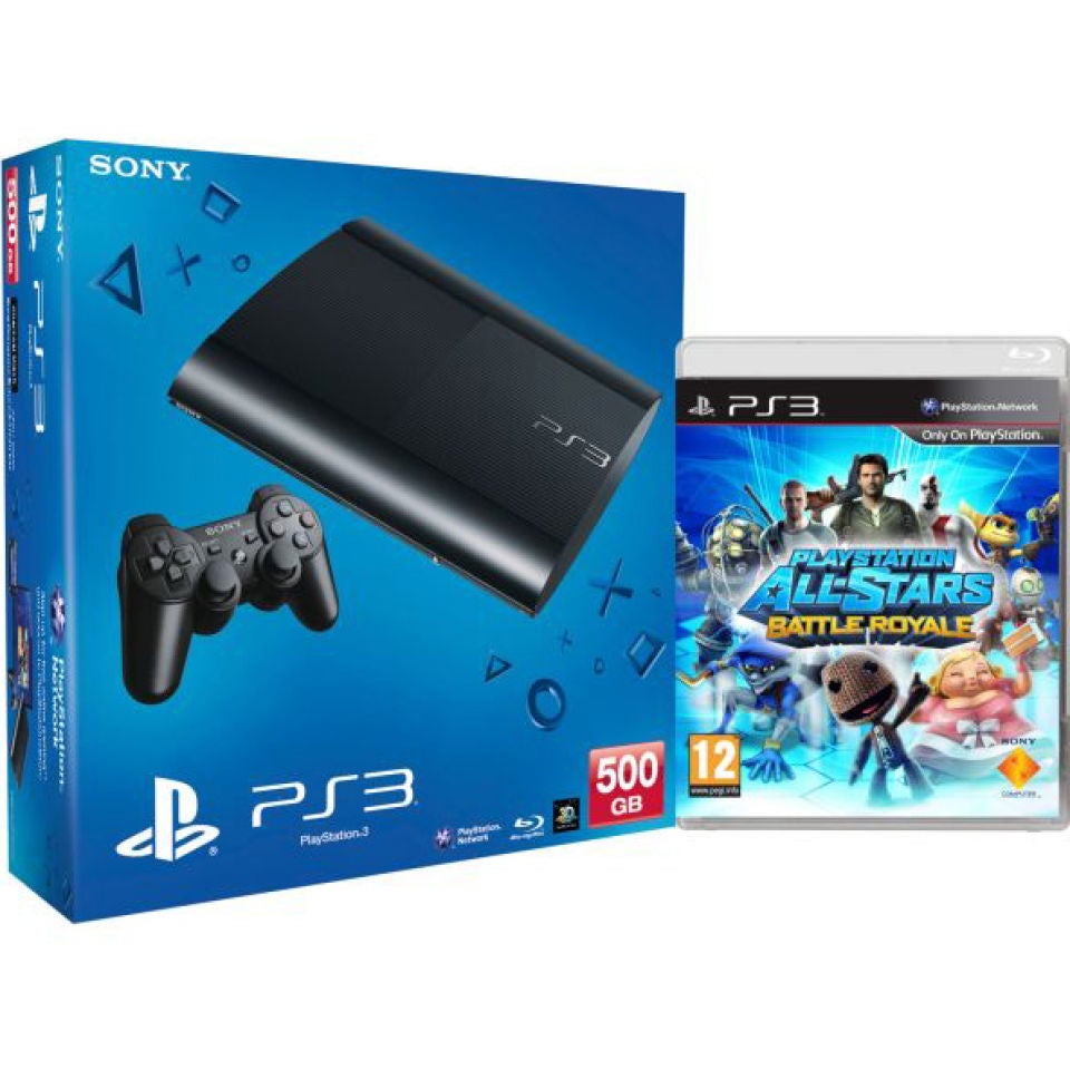 New Sony PlayStation 3 Slim Console GB) - Black - Includes PlayStation Stars Battle Royale Games Consoles - Zavvi US