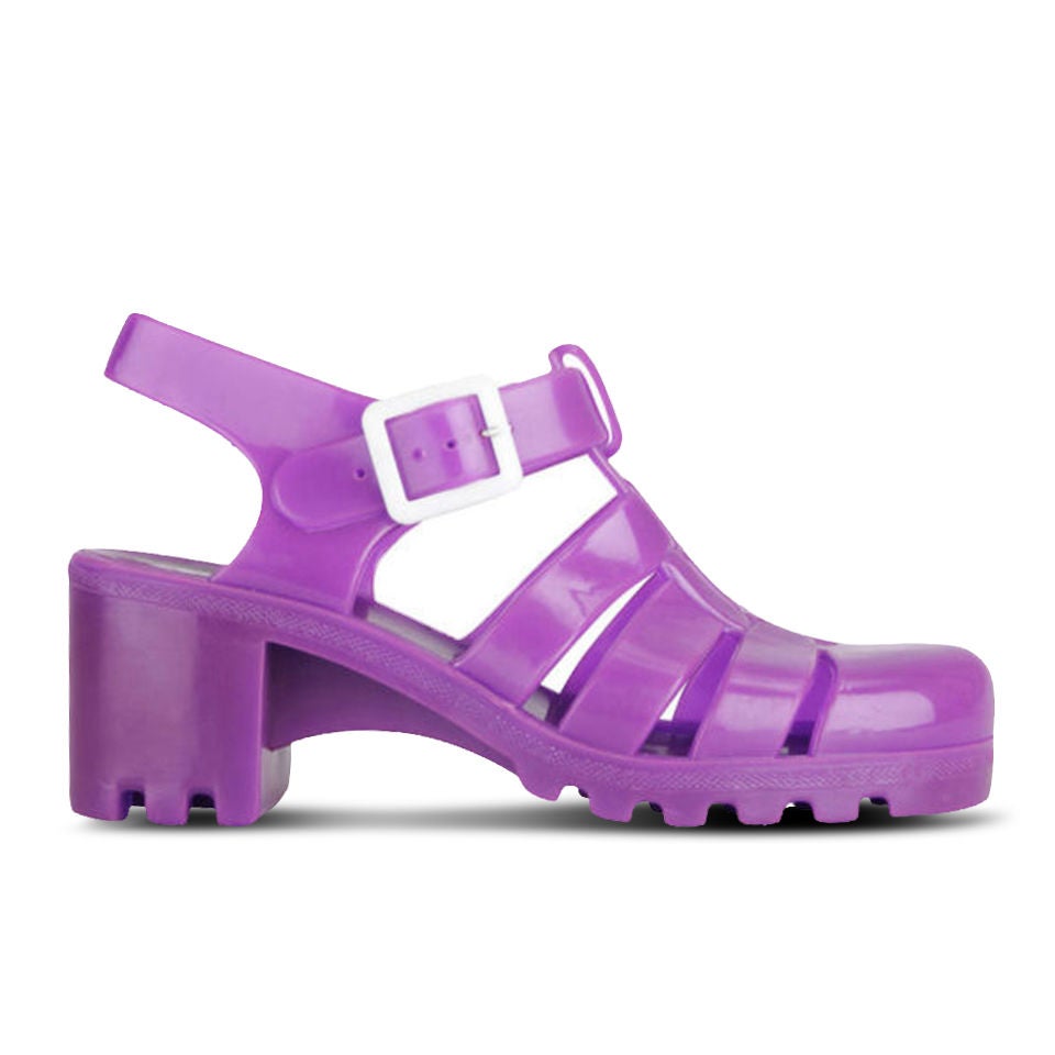 JuJu Women s Babe Heeled Jelly Sandals Fluro Purple TheHut