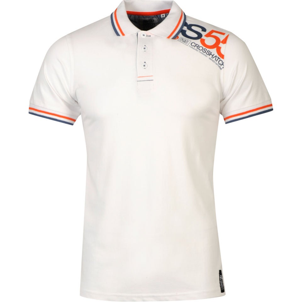 Crosshatch Men s Krampton Logo Polo Shirt White Clothing Zavvi US