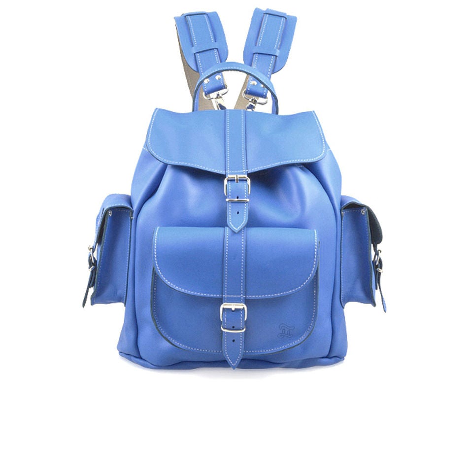 Grafea Hari Medium Leather Rucksack Smurf Blue Buy Online