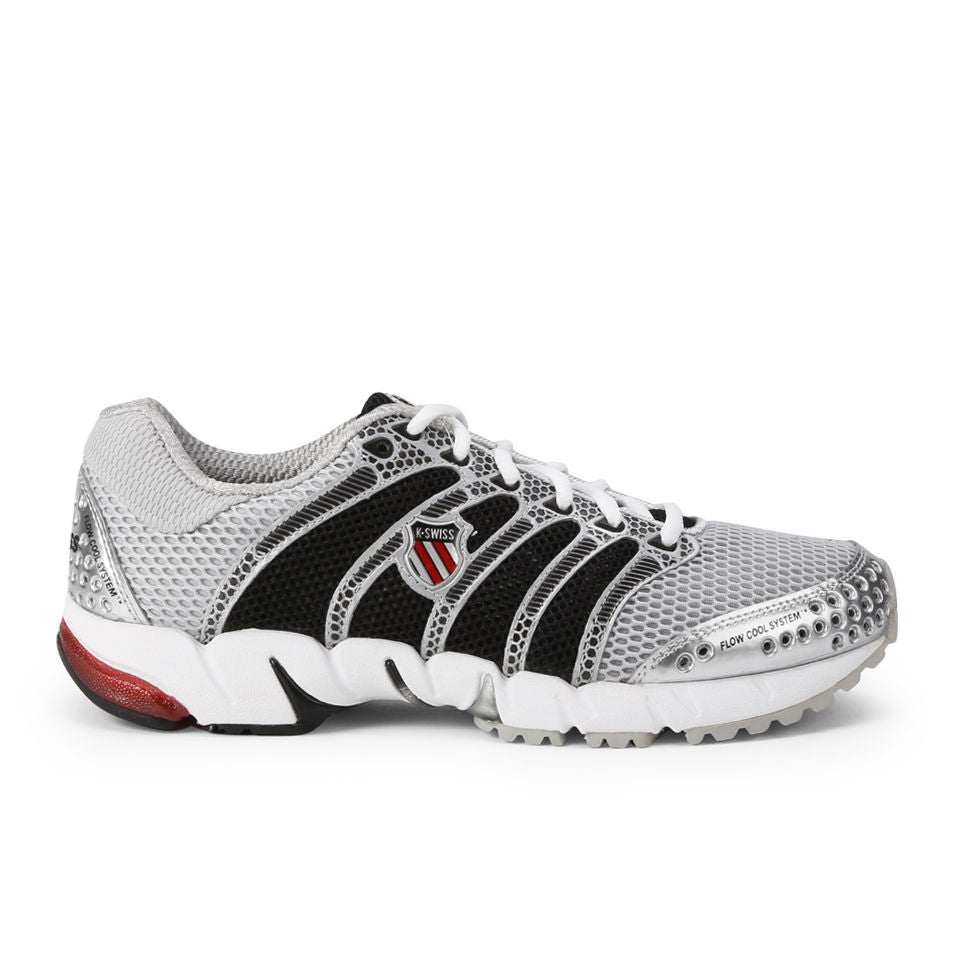 K Swiss Men s K Ona Running Shoes Silver White Black Red Sports Leisure Zavvi US