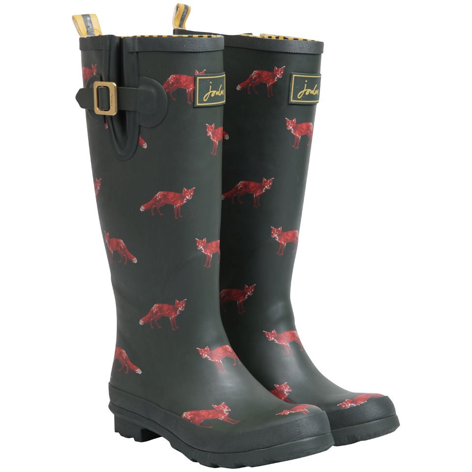Joules Women s Welly Print Wellies Green Fox TheHut