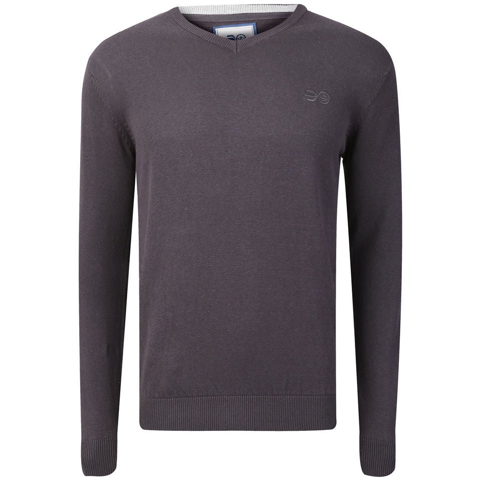 Crosshatch Men's Veeter V-Neck Knitted Jumper Asphalt Mens - Main Image