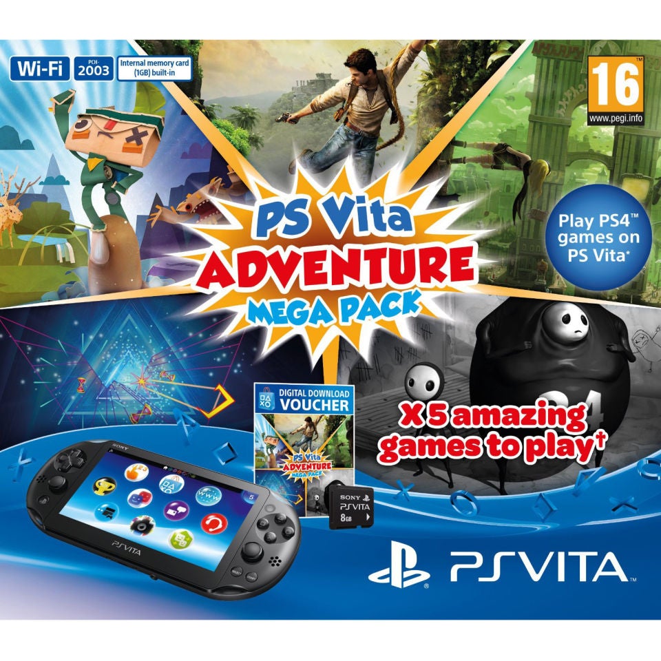 PS Vita Wi-Fi - Includes Adventure Mega Pack and 8GB RM Games Consoles |  Zavvi España