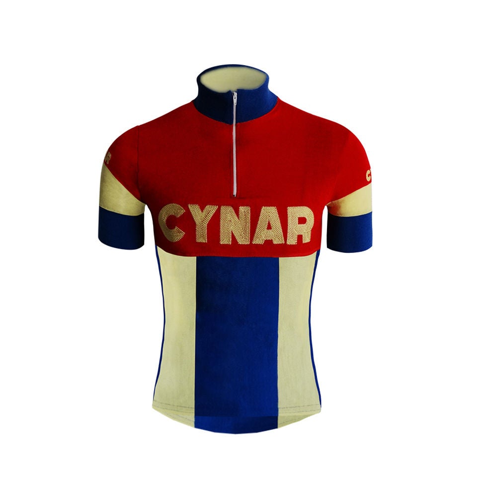 Pella Cynar Team Replica Woolen Jersey Red Yellowith Blue