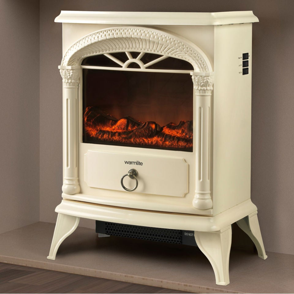 Warmlite 1800W Single Electric Stove Fire - Cream | Zavvi.nl