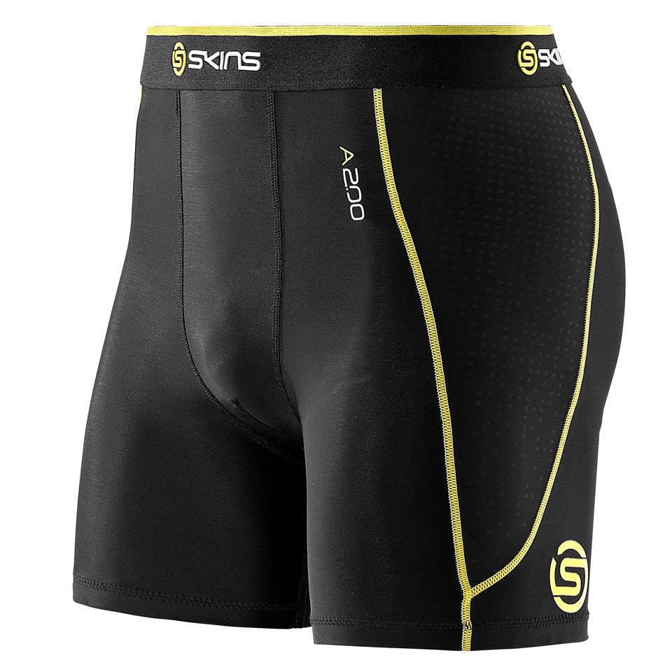 Skins A200 Active Compression Shorts - Black/Yellow