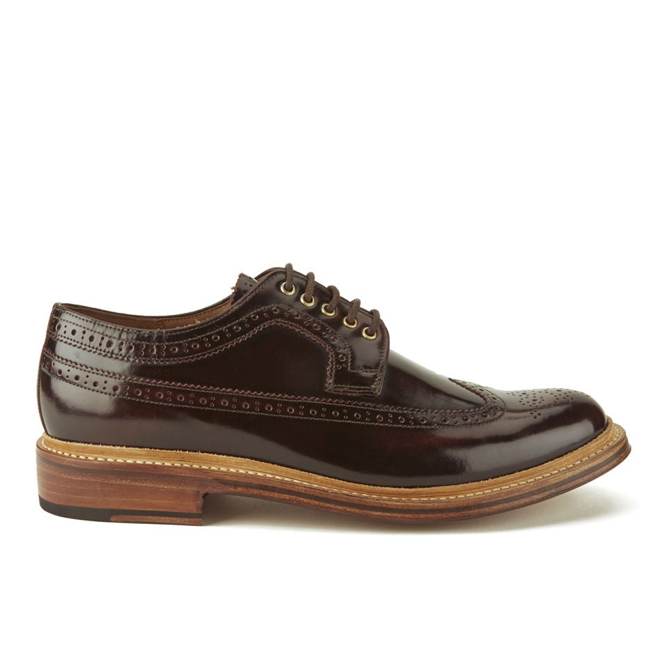 Hi Shine Leather Brogues - Burgundy 