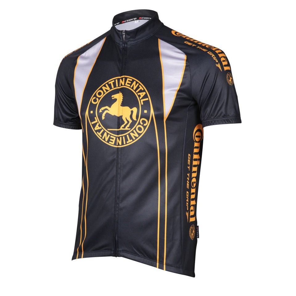 Indica vermijden Zwart Continental Team Short Sleeve Cycling Jersey | ProBikeKit.com